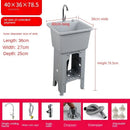 Home Plastic Kitchen Sinks Outdoor Balcony Laundry Pool Modern Simple Dishwashing Sink Floor-standing Single Slot with Bracket