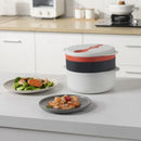 Microwave Rice Cooker Non-Stick Steaming Pot Rice Cooker Portable Microwave Cooker Steamer Lunch Box Cooking Steaming Utensils