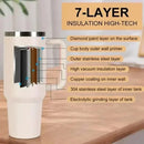 40oz Insulated Tumbler with Handle Straw Stainless Steel Water Bottle Vacuum Water Cold Warm Thermos Cup Coffee Mug Drinkware