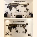Nordic World Map Acrylic 3D Wall Decal Office Study, Living Room, Sofa, Background Wall Decoration