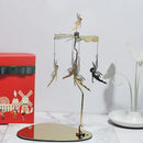 Rotary Candle Holder Metal Spinning Candle Holder With Tray Rotating Candlestick Set Stainless Steel Aromatherapy Wind Chime