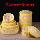 Bamboo wooden Steamer Kitchen Cookware Fish Rice Dim Sum Basket Rice Cooker With Lid food stuffed bun steamer 12” bamboo steamer