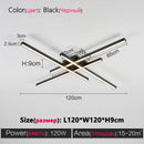 Black chandelier square bedroom lamps living room lamp led ceiling lamp Nordic minimalist creative led ceiling lamp strip lights