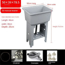 Home Plastic Kitchen Sinks Outdoor Balcony Laundry Pool Modern Simple Dishwashing Sink Floor-standing Single Slot with Bracket