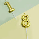 1Pc Festive Party Supplies Birthday Candles Digital Candle Cake Topper Gold Balloon Design Number 0-9 for Baking Dessert