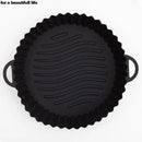 1PC Reusable Silicone Air Fryer Basket Oven Mold Baking Tray Pizza Fried Chicken Basket Round Square Pan Liner Accessories