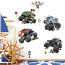 3D Cartoon Automotive Engineering Vehicle Wall Stickers For Kids Room Home Bedroom PVC Decor Cartoon Movie Mural Art Decals