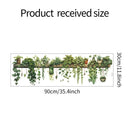 Green Dill Leaves Hanging Basket Wall Stickers Bedroom Living Room Wall Beautification Green Plant Decor Courtyard Wall Decals