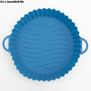 1PC Reusable Silicone Air Fryer Basket Oven Mold Baking Tray Pizza Fried Chicken Basket Round Square Pan Liner Accessories