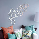 24Pcs Removable Acrylic Round Mirror Wall Stickers DIY Home Decoration 3D Three-dimensional Mirror Wall Sticker Living Room Deco
