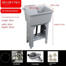 Home Plastic Kitchen Sinks Outdoor Balcony Laundry Pool Modern Simple Dishwashing Sink Floor-standing Single Slot with Bracket