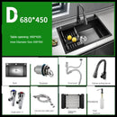 Nordic Metal Kitchen Sinks for Balcony Sink Black Thickened Nano Simple Design Household Kitchen Sink for Kitchen and Restaurant