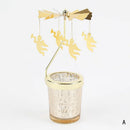 Rotating Candle Stick Holder Gold Candlestick Home Decoration Romantic Valentine's Gift Party Room Decor Carousel Candle Stand