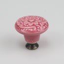 Colorful Floral Ceramic Handle Cabinet Door Solid Wood Furniture Wardrobe Handle Single-hole Drawer Hardware