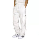 Autumn And Winter New Men Plus Thin Fleece Bunched Feet Tooling Casual Side Pocket Sports Fashion Straight Plus Size Pants