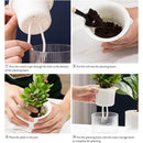 Lazy Flower Pot Automatic Water-absorbing Hydroponic Flowerpot Transparent Double Layer Plastic Planter Home Watering Planter