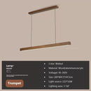 Nordic Wood Long Strip LED Pendant Light Dining Table Lamp Suspension Chandelier for Living Dining Room Kitchen Lighting Fixture