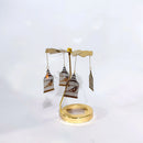 Romantic Aromatherapy Glass Candle Cup Lid, Stainless Steel Rotating Carousel Candle Holder, Walking Light Candlestick Decoratio