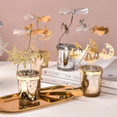 Rotating Candle Stick Holder Gold Candlestick Home Decoration Romantic Valentine's Gift Party Room Decor Carousel Candle Stand