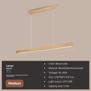 Modern LED Pendant Light wood Long Strip dining table lamp suspension Chandelier for living dining room kitchen lighting fixture