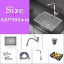 Small Gray Kitchen Sink Above Counter or Undermount 304 Stainless Steel Single Bowl Washing Basin Drain Accessories for Kitchen