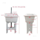 Home Plastic Kitchen Sinks Outdoor Balcony Laundry Pool Modern Simple Dishwashing Sink Floor-standing Single Slot with Bracket