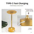 Simple Rechargeable Table Lamp Bar Desk Lamp Dimming Atmosphere Wireless Night Light for Bedroom USB Charging Touch Decor Lamp