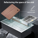 304 Stainless Steel Multifunctional Kitchen Sink Large Capacity Single Bowl Vegetable Workstation Wash/Cut/Drain in One Full Set