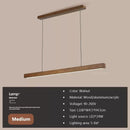 Nordic Wood Long Strip LED Pendant Light Dining Table Lamp Suspension Chandelier for Living Dining Room Kitchen Lighting Fixture