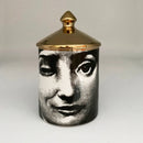 Gold Handmade Ceramic Empty Candle Holder Incense Candles Jar Lady Face Red Lip Cup Living Room Ornaments Home Decoration Box Cr