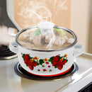3pcs Kitchen Stockpot Delicate Enamel Cooking Pot Stock Pot Noodle Cooking Pot enamel pots small pot enamel pans for cooking