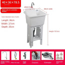 Home Plastic Kitchen Sinks Outdoor Balcony Laundry Pool Modern Simple Dishwashing Sink Floor-standing Single Slot with Bracket