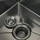Kitchen Sink honeycomb anti-scratch nano technology left drain Above Mount Washing Basin Stainless Steel sinks waterfall faucet