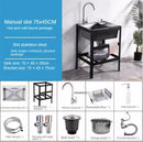 Thickened Stainless Steel Kitchen Sink  Floor-standing Vegetable Basin Single-slot Kitchen Accessories Commercial Washing Basin