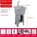 Home Plastic Kitchen Sinks Outdoor Balcony Laundry Pool Modern Simple Dishwashing Sink Floor-standing Single Slot with Bracket