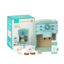 Kids Kitchen Toy Set Wooden Coffee Maker Set Simulation Cookie Maker Kit Pretend Play Educational Toys Gifts for Girls Boys