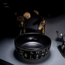 European Retro Bathroom Sinks Ceramic Home Bathroom Washbasins Countertop Basin Small Size Washing Sink Round Single Wash Basin