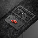 Kitchen Sink Small Single Slot Invisible Basin High Pressure Cup Washer Double Layer Drainage Cover Plate Lift Type Faucet