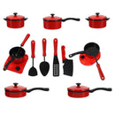 13 Pcs Decor Play House Toy Educational Learning Miniature Kids Interactive Kitchen Red Plaything Cooking Themed Toddler