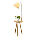 Nordic Wood Tripod Floor Lamp with Coffee Table Home Decoration Wooden Floor Lamps for Living Room Bedroom Office Standing Light