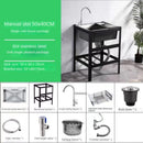 Thickened Stainless Steel Kitchen Sink  Floor-standing Vegetable Basin Single-slot Kitchen Accessories Commercial Washing Basin