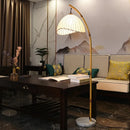 Foyer Wabi Sabi Canvas Shades Led Floor Lamp Nordic Bamboo Design Metal Floor Light Nordic Minimalism Living Room Lustre Lamp