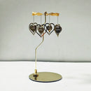 Stainless Steel Gold Round Disc Candlestick Christmas Gift Aromatherapy Running Horse Light Romantic Rotating Candle Holder