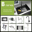 Nordic Metal Kitchen Sinks for Balcony Sink Black Thickened Nano Simple Design Household Kitchen Sink for Kitchen and Restaurant