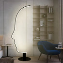 Designer Human Face Led Floor Lamp Black Adjustable for Living Room Bedroom Bedside Standing Home Decor Indoor Lighting Fixtures
