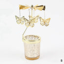 Rotating Candle Stick Holder Gold Candlestick Home Decoration Romantic Valentine's Gift Party Room Decor Carousel Candle Stand