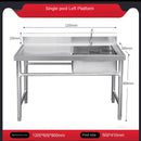 Commercial Kitchen Sinks with Platform Floor-standing Stainless Steel Single-slot Vegetable Basin Home Washing Sink with Bracket
