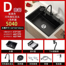 Stainless Steel Kitchen Sinks Black Nano Large Single Tank Countertop Basin Home Kitchen Vegetable Sink 304 Thickened Wash Basin