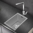 Small Gray Kitchen Sink Above Counter or Undermount 304 Stainless Steel Single Bowl Washing Basin Drain Accessories for Kitchen