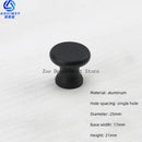 Space Aluminum Single Hole Handle Modern Wardrobe Drawer Round Knob Silver/black/gold Kitchen Cabinet Furniture Small Handle